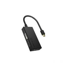 ICY BOX IB-AC1032 Adaptateur 3-en-1 Mini DisplayPort (Plug) pour HDMI (Ultra HD), DVI-D ou VGA (Full HD), Miroir/Expand, Noir