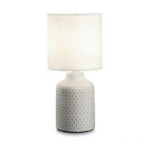 KALI-3 - Indoor Table Lamp 1 Light White with Shade, E14 - Ideal Lux