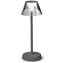 Ideal Lux - lolita Dimmable Integrated led Table Lamp Grey, In-Built Switch, 3000K, IP54