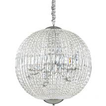 Ideal Lux - Luxor - 12 Light Large Ceiling Pendant Chrome with Crystals, G9