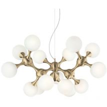 Ideal Lux - nodi - Indoor Mutli Arm Ceiling Pendant Lamp 15 Lights Brass Satin, E14