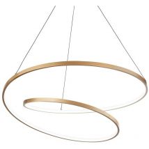 Oz Dimmable Swirl 60cm Integrated led Pendant Ceiling Light Brass, 3000K - Ideal Lux
