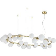 Perlage Plafonnier suspendu globe 30 lumières laiton - Ideal Lux