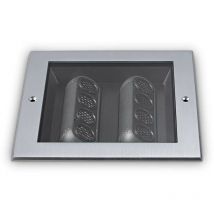 Taurus Lumière de sol encastrée extérieure à led intégrée carrée en acier 1300Lm 3000K IP67 - Ideal Lux