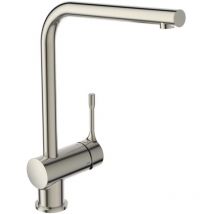 Ideal Standard - Robinet de cuisine Ceralook bec l gris orage + microfibre