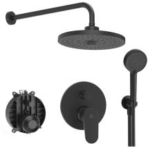 Ideal Standard - Cerafine o, Kit bundle doccia con miscelatore ad incasso completo vasca/doccia, Soffione tondo da 26cm, Doccetta multifunzione,