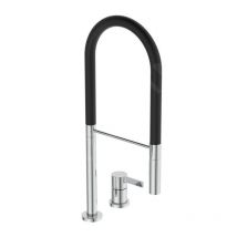 Gusto - Mitigeur d ́évier avec bras flexible et douchette, installation à 2 trous, chrome/noir BD425AA - Ideal Standard
