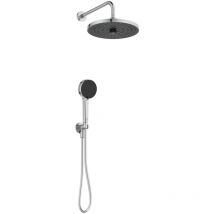 Ideal Standard - Idealrain alu+, Kit bundle doccia con soffione tondo da 26cm con portata 12l/min, Doccetta multifunzione con portata 8l/min, Tubo