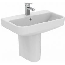 I.Life s Compact Basin and Semi Pedestal 550mm Wide - 1 Tap Hole - Ideal Standard