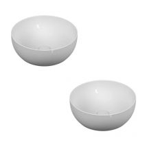 Lavabo double vasque à poser Vitra Outline, rond - blanc brillant Haut de gamme
