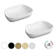 Lavabo double vasque à poser Vitra Outline, trapeze - blanc brillant Haut de gamme