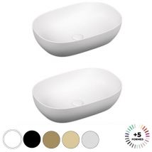Lavabo double vasque à poser Vitra Outline, ovale - edelweiss Haut de gamme