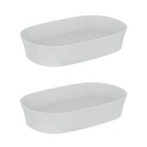 Lot de deux vasques ovales 60x38 cm Ipalyss sans bonde blanc - Ideal Standard