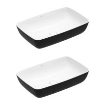 Villeroy&boch - Lot de deux vasques rectangles à poser villeroy et boch Artis Coal Black