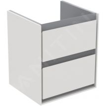 Ideal Standard Connect Air - Petite armoire lavabo 430x402x517 mm, laque blanche brillante/grise claire mate E1608KN