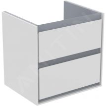 Connect Air - Petite armoire lavabo 530x409x517 mm, laque blanche brillante/grise claire mate E1606KN - Ideal Standard