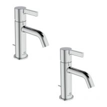 Ideal Standard - Lot de deux mitigeurs lavabo Joy avec tirette chrome