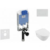 Ideal Standard - ProSys - Set con modulo di installazione, vaso e copriwater Architectura, placca di comando Oleas M1, DirectFlush, SoftClose,