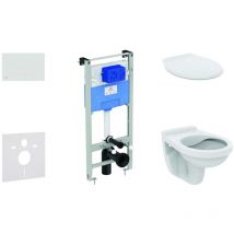 Prosys - Set - Vorwandelement, Klosett Und Wc-sitz Alpha, Betätigungsplatte Oleas M1, Weiß Prosys120m Sp34 - Ideal Standard