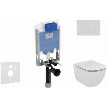 Prosys - Set - Vorwandelement, Klosett Und Wc-sitz Tesi, Betätigungsplatte Oleas M1, Weiß Prosys80m Sp88 - Ideal Standard