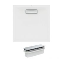 IDEAL STANDARD Receveur 70 X 70 Ultra Flat New acrylique carre blanc mat bonde incluse