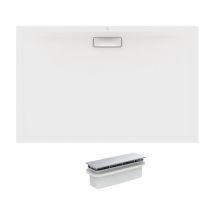 Receveur antidérapant 160 x 80 Ultra Flat New acrylique rectangle blanc bonde incluse - Ideal Standard
