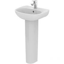 Tesi Cloakroom Basin and Full Pedestal 450mm Wide 1 Tap Hole - Ideal Standard