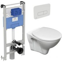 Ideal Standard - wc Pack Freestanding Prosys Frame + Cersanit S-line Pro Toilet + Seat + White Mechanical Plate (PROSYSSLPRO2)
