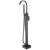 Ideko - Robinet de baignoire ilot sur Pied salle de bain douche verticale sans Douchette Noir