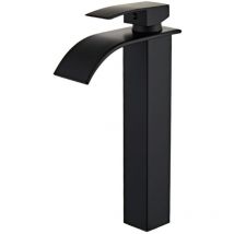 Robinet de salle de bain lavabo Mitigeur cascade Noir vasque evier haute