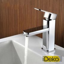 iDeko Robinet de lavabo mitigeur Standard FR famille avec flexible en chrom