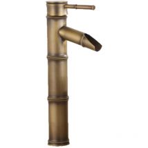 Robinet de salle de bain Mitigeur lavabo en Laiton rotation a 360° Style Japonais Bambou avec Flexible