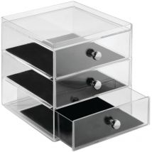 Caja de joyas transparente de 3 niveles