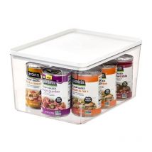 Organizer cassetti, Organizer cucina dalla serie di Rosanna Pansino, Organizer bagno in plastica riciclata con manici e coperchio, trasparente e