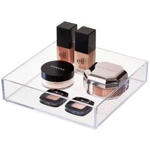 Idesign Porta Trucchi, Separatore Cassetti Impilabile Di Forma Quadrata Per Cosmetici O Cancelleria, Portaoggetti Bagno Cucina O Ufficio In Plastica, 