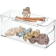 IDesign The Home Edit Contenitore con vassoio scorrevole in plastica riciclata trasparente