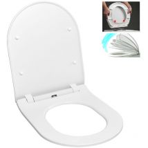 Idevit - Asiento inodoro ultrafino, cierre amortiguado Softclose adaptable a la mayoría de tazas, blanco (EASYSLIM44)