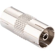 Schwaiger Koaxial Adapter UEST8026 531 silber, 1x iec Buchse / 1x iec Buchse F-Stecker