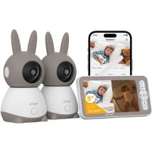 2K/3MP 5' Caméra Surveillance intérieure ptz 360° Vidéo connecté Smartphone Visiophone avec Alertes Intelligentes/Vision Nocturne/Suivi Automatique