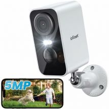 2,5K 5MP Caméra Surveillance WiFi Exterieure sans Fil Batterie Vision Nocturne Couleur ai pir Détection Mouvement - Iegeek