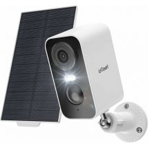 2K Caméra Solaire, Vision Nocturne Couleur, ai Détection Mouvement, Audio Bidirectionnel, Alexa/IP65,Blanc - Iegeek