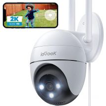 2K Camera Surveillance WiFi Exterieure, 360° Camera ip, Vision Nocturne Couleur, Détection Humaine, Audio Bidirectionnel - Iegeek