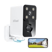 2K 3MP Rotation Camera de Surveillance WiFi Exterieure sans Fil, avec détecteur de mouvement ip - Iegeek
