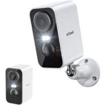 Srihome - ieGeek 2K Telecamera Wi-Fi Batteria Senza Fili,Visione Notturna a Colori, Rilevamento Persona, Sirena,IP65,Audio,SD/Cloud