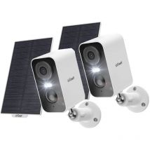 2pcs Iegeek 2K Überwachungskamera Aussen Akku Solar, 5200mAh Akku Kamera Überwachung Aussen wlan, PIR-Bewegungserkennung, Bunte Nachtsicht,