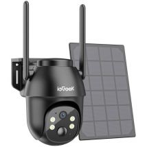3G/4G Caméra Surveillance Exterieure avec Carte sim 2K lte Camera Solaire sans Fil avec 3W Panneau Solaire, Noir - Iegeek