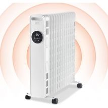 Igenix - Digital Oil Filled Radiator, 2.5kW/2500W, Overheat Protection, White - IG2626