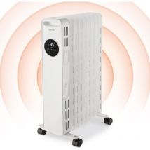 Igenix - Digital Oil Filled Radiator, 2kW/2000W, Overheat Protection, White - IG2621