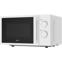 IGMS0820MSSW Solo Manual Microwave with Stainless Steel Cavity, 20 Litre Capacity with 5 Power Levels, 800 w, 35mm Turntable, White - Igenix