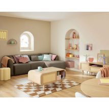 Lisa Design - Ikare - canapé modulable d'angle droit - 4 places - en tissu - taupe